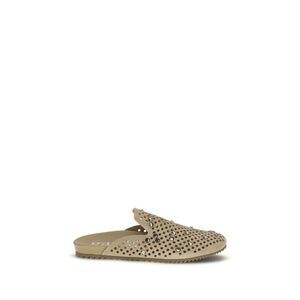 Pedro García Beige Calf Leather Bos Taurus Women's Mules
